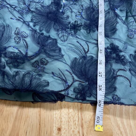 JS Collections NWT Carter Halter Sequim Floral Column Gown Size 4 Blue Green - Picture 10 of 12